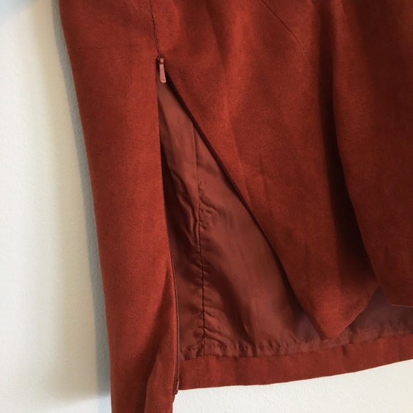 Faux Suede Orange Sleeveless Top - Picture 6 of 7